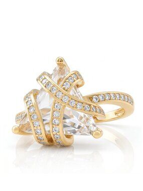 Gold Trillion Ring, Charmed Aroma, 925 Sterling Silver finished in 10k gold